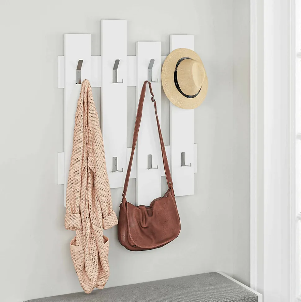 Portemanteau Astratto, Portemanteau, Surmatelas, Cintre mural, 64x4 h79 cm, Blanc