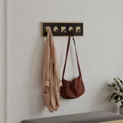 Portemanteau Flossie, Portemanteau, Porte-vêtements polyvalent, Cintre mural, 54x2 h16 cm, Chêne