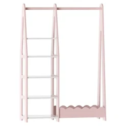 Portemanteau pour enfants Vestnes 114 x 77 x 30 cm rose / blanc en.casa