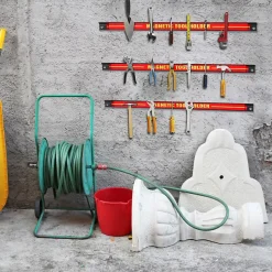 Porte-outil Magnetique, Set de 3 Barres,pour Rangement Mural des Outils, 46 x 2,3CM en Acier, Chacun peut Supporter 10 KG