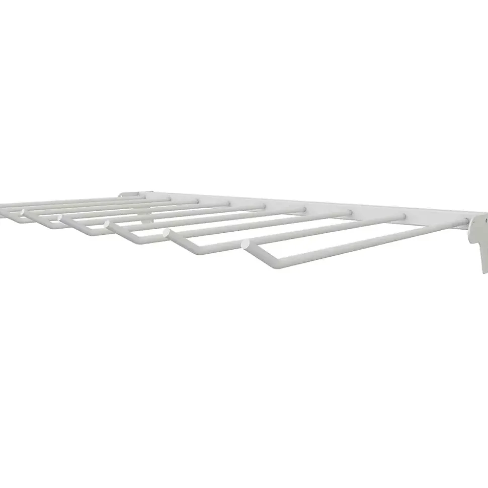 Porte-pantalon fixe en acier blanc L. 66 x 40 cm