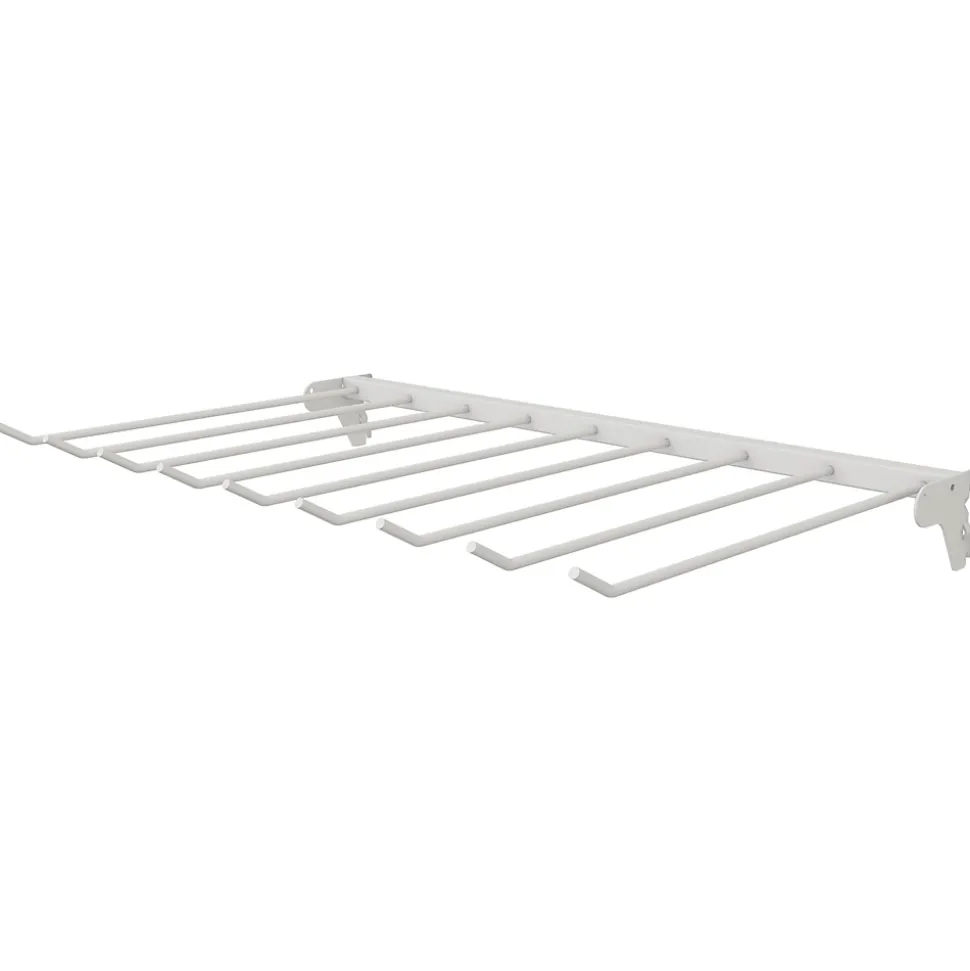 Porte-pantalon fixe en acier blanc L. 66 x 40 cm