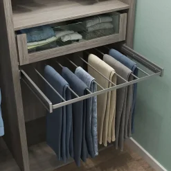 Porte-pantalons coulissant en acier gris 8 barres GoodHome Atomia L.71,4 x P. 51 cm