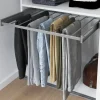 Porte-pantalons coulissant en acier gris 5 barres GoodHome Atomia L. 46,4 x P. 40 cm