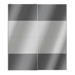 Portes de placard coulissantes 2 vantaux panneaux anthracite brillants et miroir GoodHome Atomia H. 225 x L. 200 x ép. 5,5 cm
