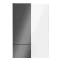 Portes de placard coulissantes 2 vantaux panneaux blancs brillants et anthracite brillants GoodHome Atomia H. 225 x L. 150 x ép. 5,5 cm