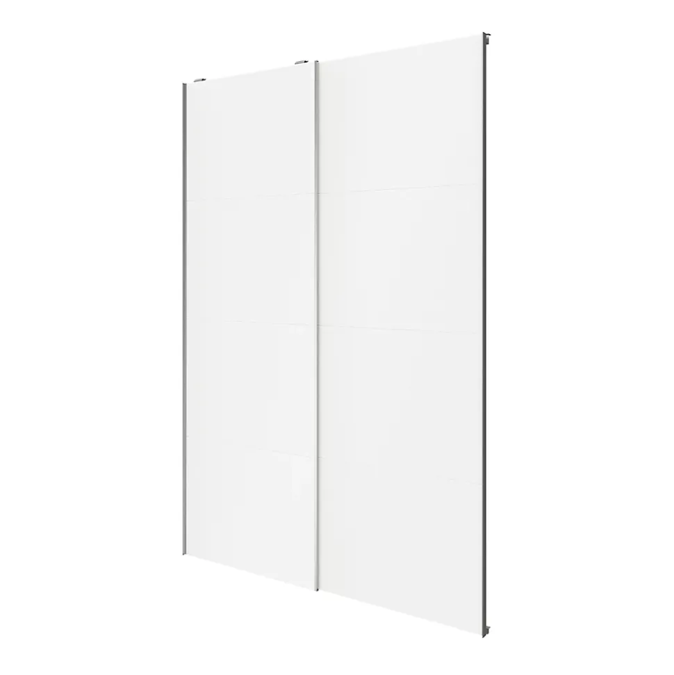 Portes de placard coulissantes 2 vantaux panneaux blancs GoodHome Atomia H. 225 x L. 150 x ép. 5,5 cm