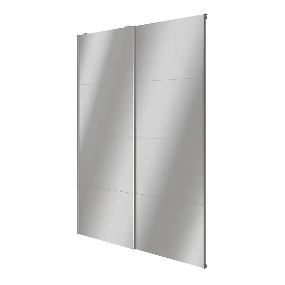 Portes de placard coulissantes 2 vantaux panneaux miroir GoodHome Atomia H. 225 x L. 150 x ép. 5,5 cm