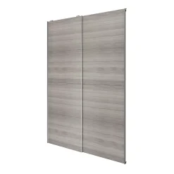 Portes de placard coulissantes 2 vantaux panneaux effet chêne grisé GoodHome Atomia H. 225 x L. 150 x ép. 5,5 cm