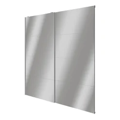 Portes de placard coulissantes 2 vantaux panneaux miroir GoodHome Atomia H. 225 x L. 200 x ép. 5,5 cm