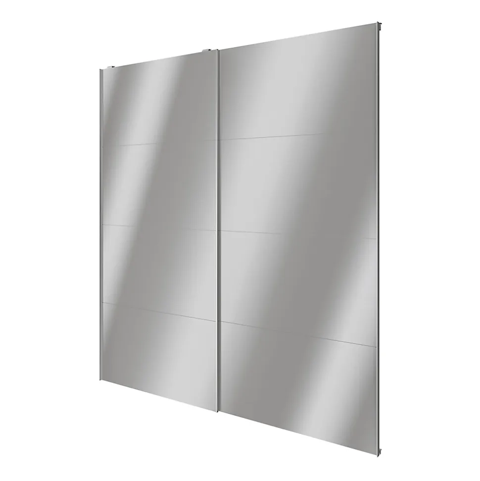 Portes de placard coulissantes 2 vantaux panneaux miroir GoodHome Atomia H. 225 x L. 200 x ép. 5,5 cm