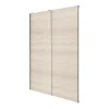 Portes de placard coulissantes 2 vantaux panneaux effet chêne GoodHome Atomia H. 225 x L. 150 x ép. 5,5 cm