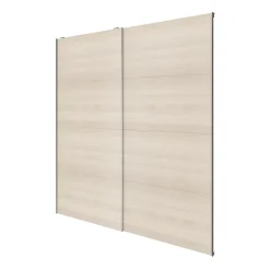 Portes de placard coulissantes 2 vantaux panneaux effet chêne GoodHome Atomia H. 225 x L. 200 x ép. 5,5 cm