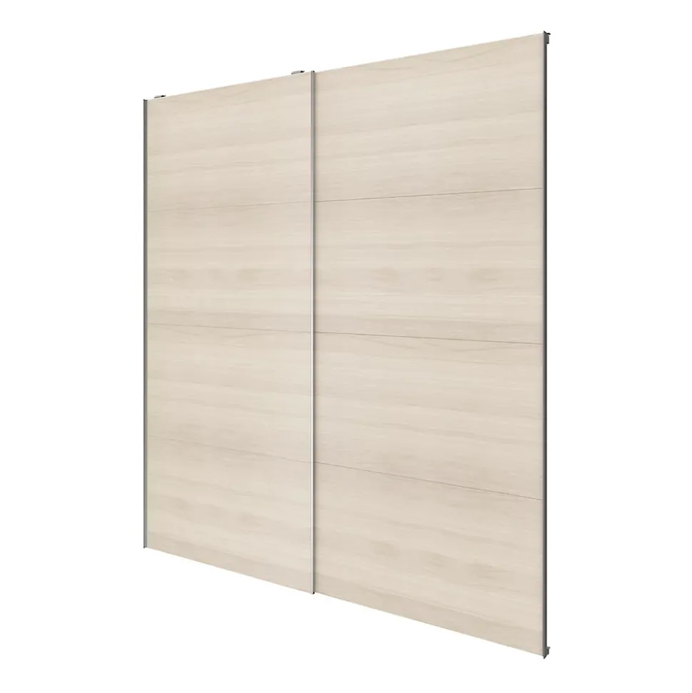 Portes de placard coulissantes 2 vantaux panneaux effet chêne GoodHome Atomia H. 225 x L. 200 x ép. 5,5 cm