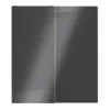 Portes de placard coulissantes 2 vantaux panneaux anthracite brillants GoodHome Atomia H. 225 x L. 200 x ép. 5,5 cm