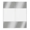 Portes de placard coulissantes 2 vantaux panneaux blancs et miroir GoodHome Atomia H. 225 x L. 200 x ép. 5,5 cm