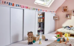 Portes de placard coulissantes blanches effet bois GoodHome Romero H. 120 x l. 60 cm, 2 portes