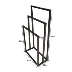 Porte-serviettes sur pied 3 niveaux pour salle de bain et extérieur, étendoir à serviettes de piscine grand format