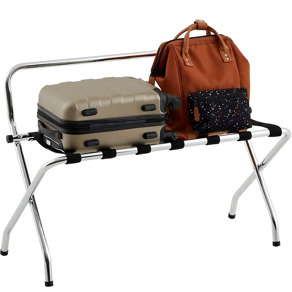 Porte-valise VALISE, structure pliable en métal chromé