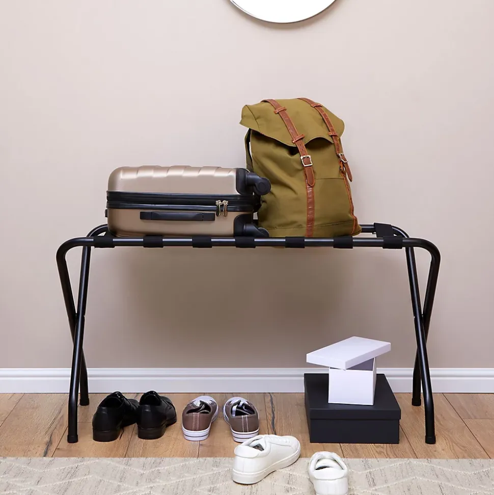 Porte-valise VOYAGE, structure pliable en métal noir