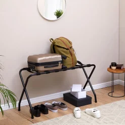 Porte-valise VOYAGE, structure pliable en métal noir