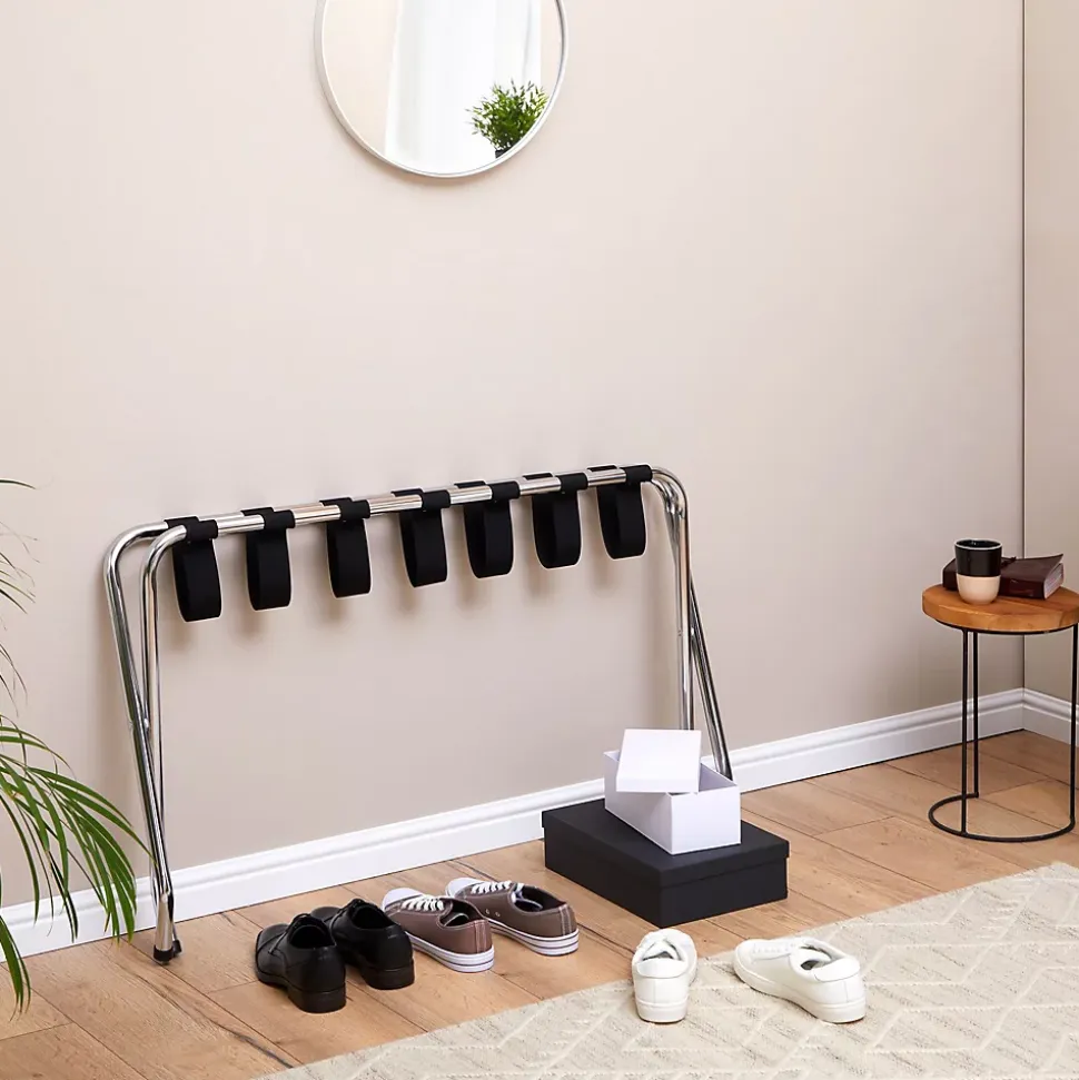 Porte-valise VOYAGE, structure pliable en métal chromé