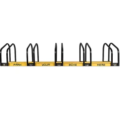Porte-velos Boudech Stand 5 En 1 acier galvanise peinture poudree noir jaune 5 places