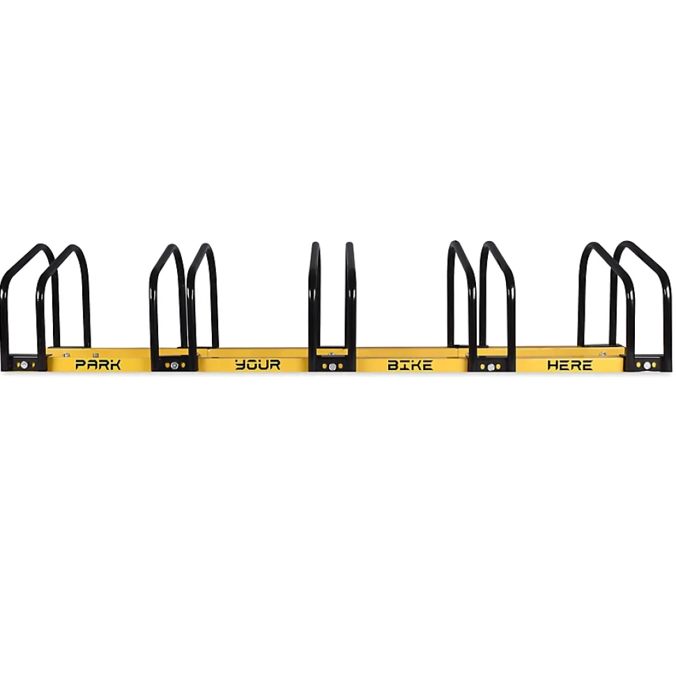 Porte-velos Boudech Stand 5 En 1 acier galvanise peinture poudree noir jaune 5 places