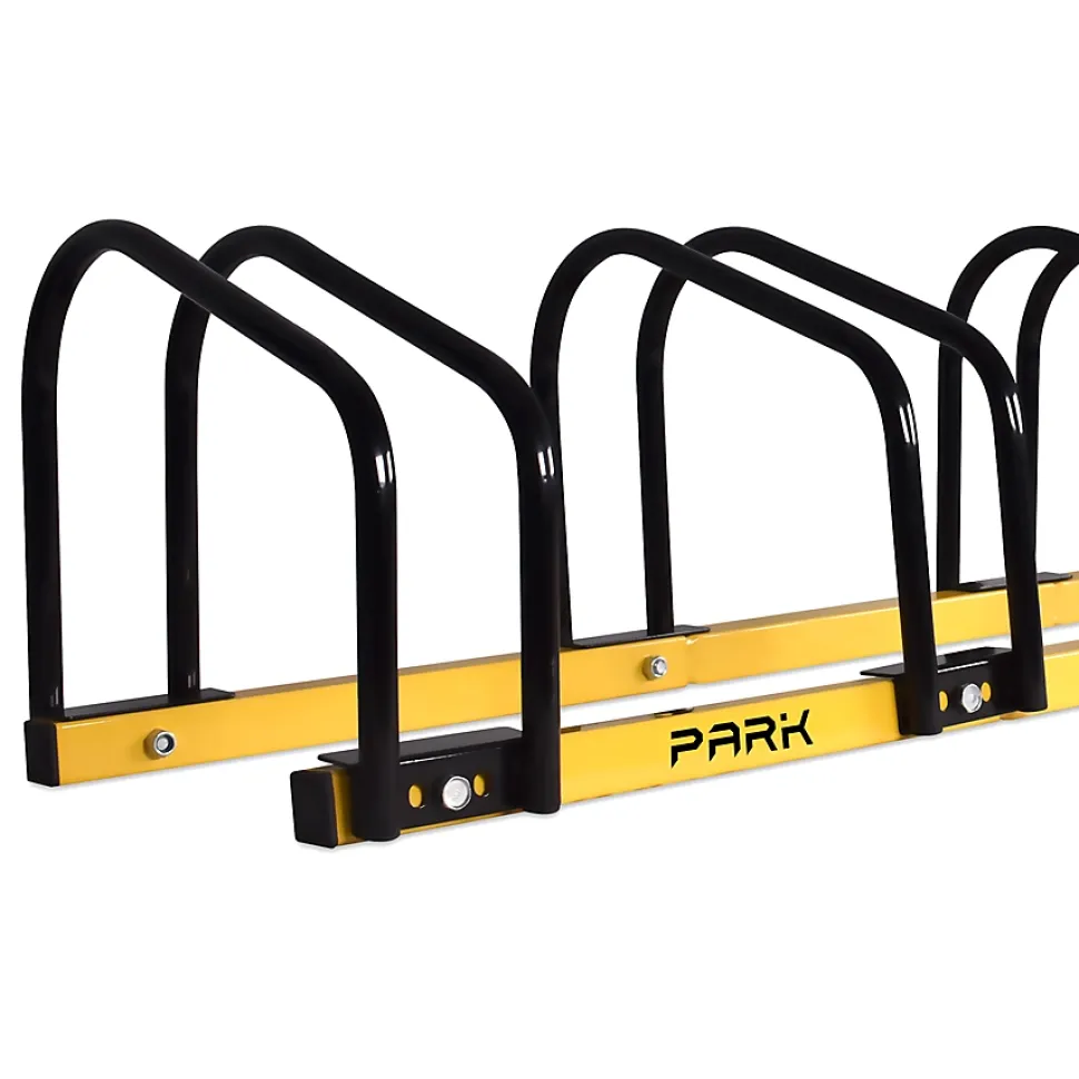 Porte-velos Boudech Stand 5 En 1 acier galvanise peinture poudree noir jaune 5 places