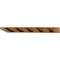 Porte-Verres à Vin en Bois Teck Huilé - Fixation Inclus - 18X200X600mm - Support Suspendu 5 Rangées