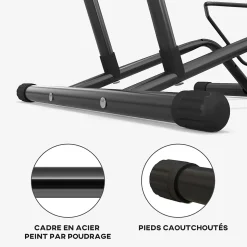 Porte-vélos en acier pour stationnement de vélos porte-vélos au sol portable pour l'intérieur et l'extérieur 59x41x38 cm noir