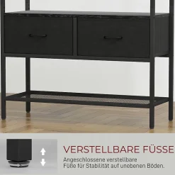 Porte-vêtements Avec Anti-renversement - 8 Cintres, 2 Tiroirs Tissu, Range-chaussures