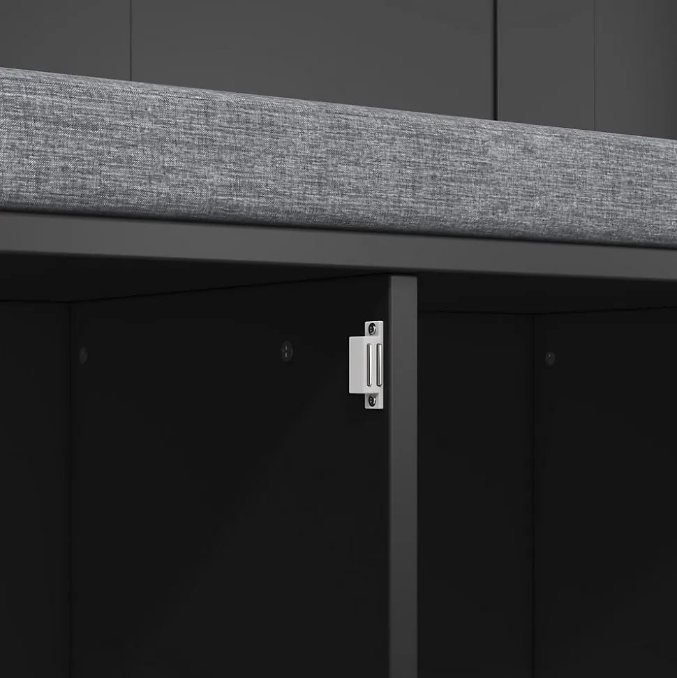 Porte-vêtements Avec Banc à Chaussures - 6 Cintres Triples - 120x40x191 Cm - Noir