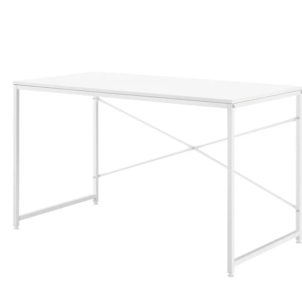 Poste de travail Roros 120 x 60 x 72 cm blanc en.casa
