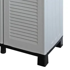 Poubelles de tri Selectif 3 Sacs Armoire Recyclage Gris Clair 102 x 37 x 90 cm Poubelle de tri 3 Portes 4 pieds INTEC