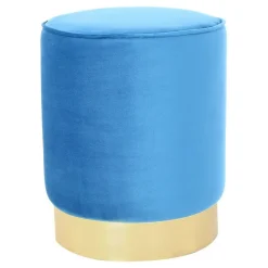 Pouf Design en Velours "Nena" 43cm Bleu