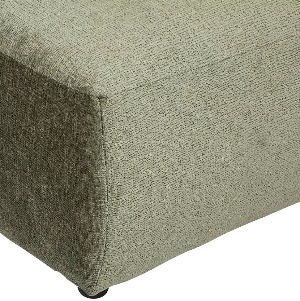 Pouf Mavuno en velours 87x93cm vert cèdre - Atmosphera