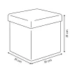 Pouf pliable Mix'n modul 31x31 cm bouclette blanche - Beige- 5five