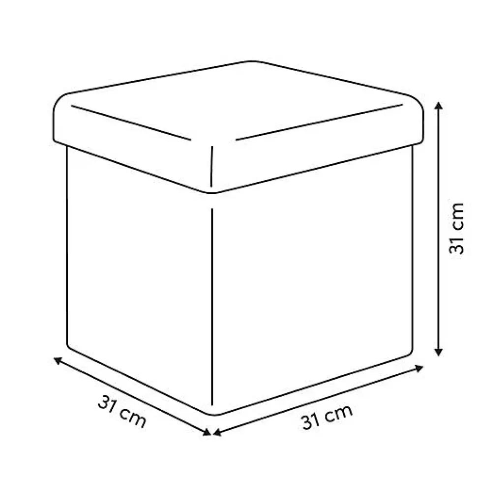 Pouf pliable Mix'n modul 31x31 cm bouclette blanche - Beige- 5five