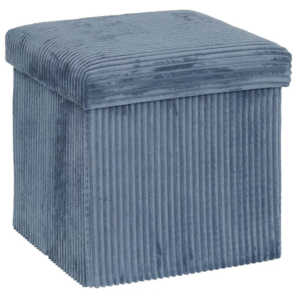 Pouf pliant Arum bleu encre 38x38cm - Atmosphera