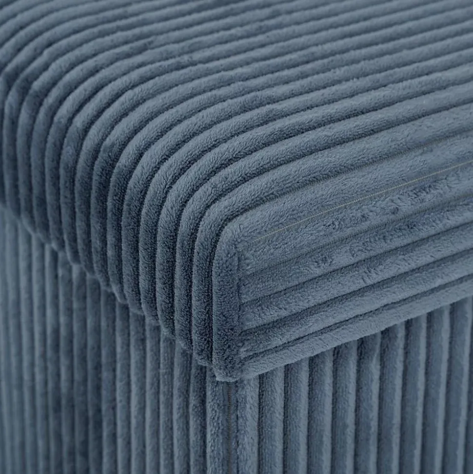 Pouf pliant Arum bleu encre 38x38cm - Atmosphera