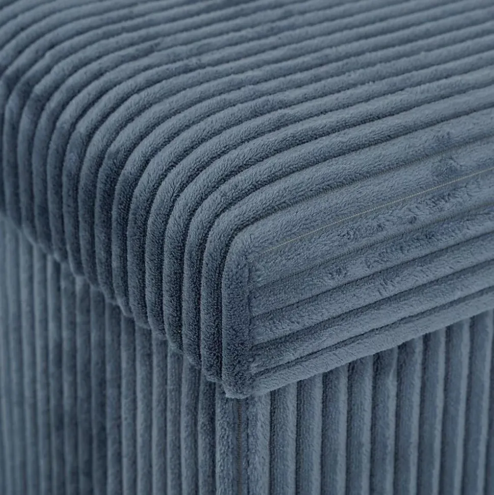 Pouf pliant Arum bleu encre 76x38cm - Atmosphera
