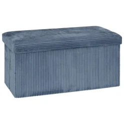 Pouf pliant Arum bleu encre 76x38cm - Atmosphera