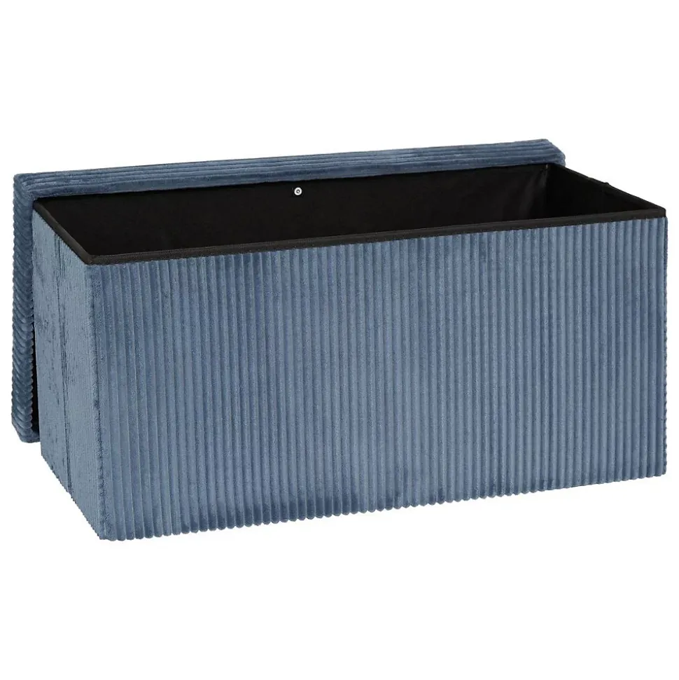 Pouf pliant Arum bleu encre 76x38cm - Atmosphera