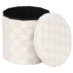 Pouf pliant Pasti blanc D38x38cm - Atmosphera