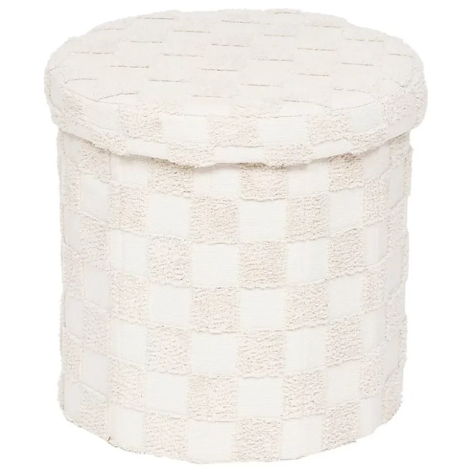 Pouf pliant Pasti blanc D38x38cm - Atmosphera