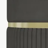 Pouf repose-pied tabouret design avec coffre de rangement velours côtelé acier brossé doré gris