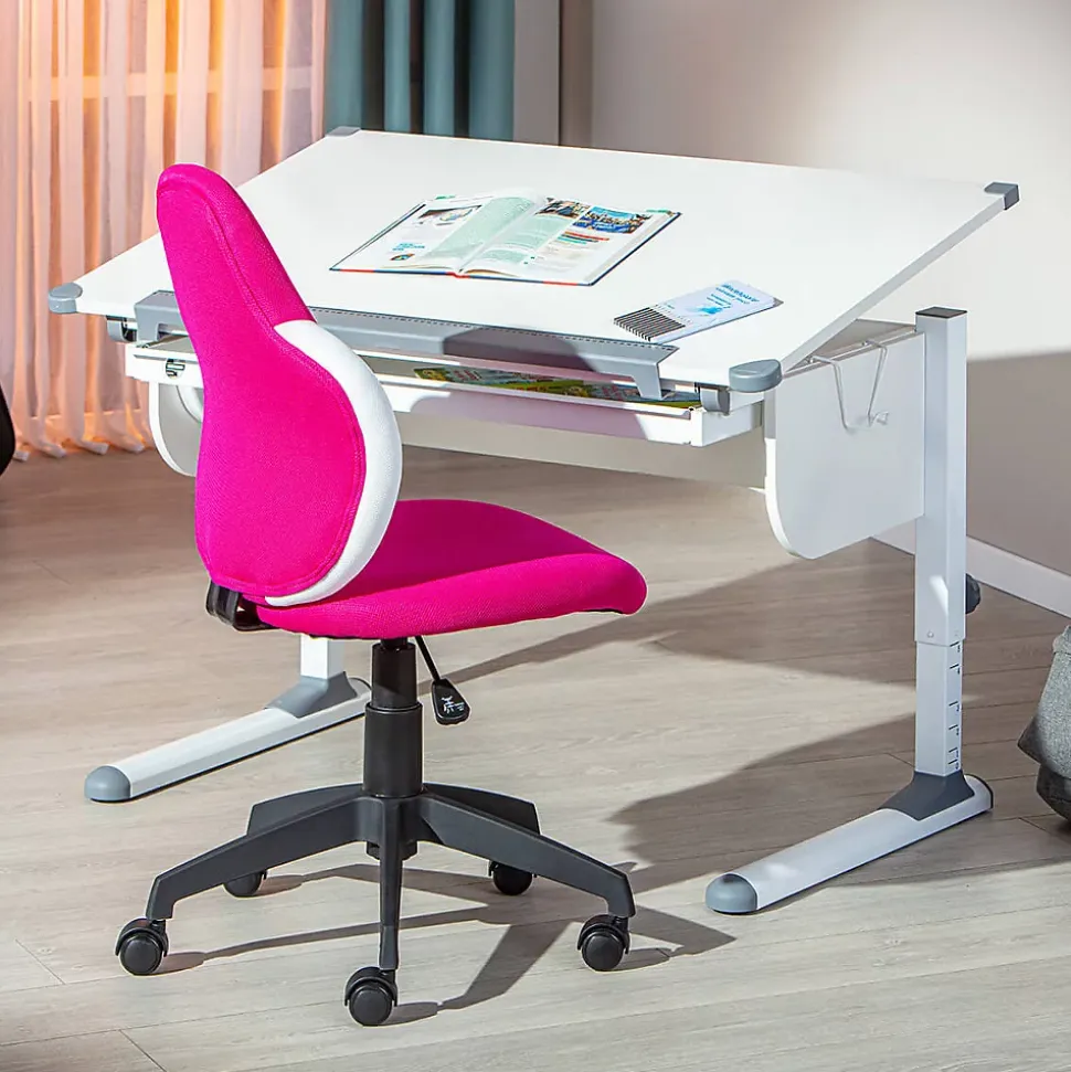 PREZI - Fauteuil Pivotant Rose pour Enfant