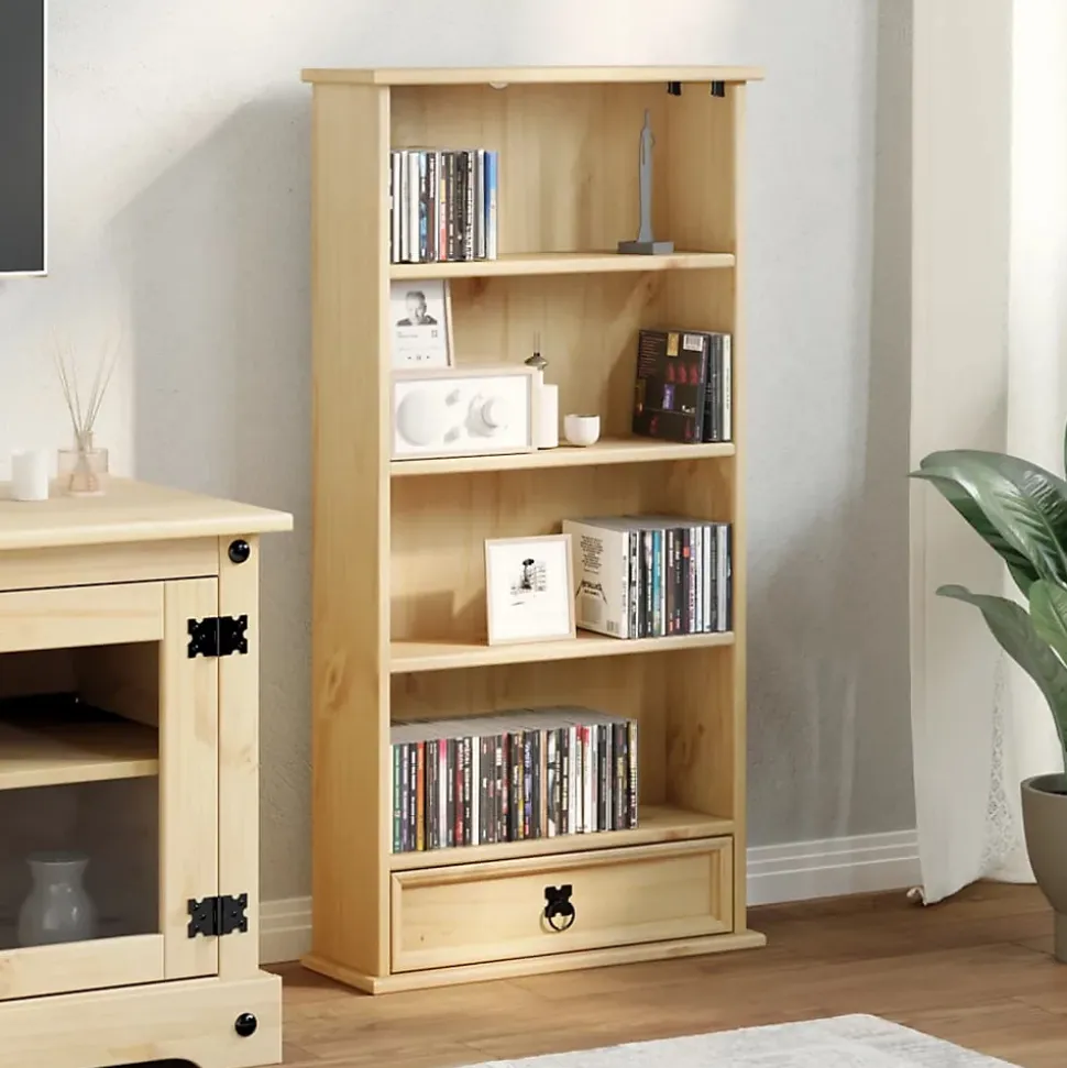 Prolenta Premium - Armoire à CD Corona 52x17,5x103 cm bois de pin massif