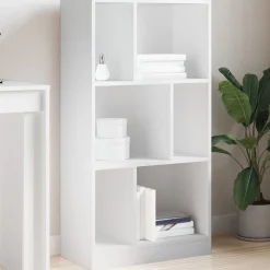 Prolenta Premium - Bibliothèque blanc 57x28,5x107,5 cm bois d'ingénierie